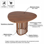 Mesa de Jantar Orgânica 4 Lugares 120x118cm Noronha Straub
