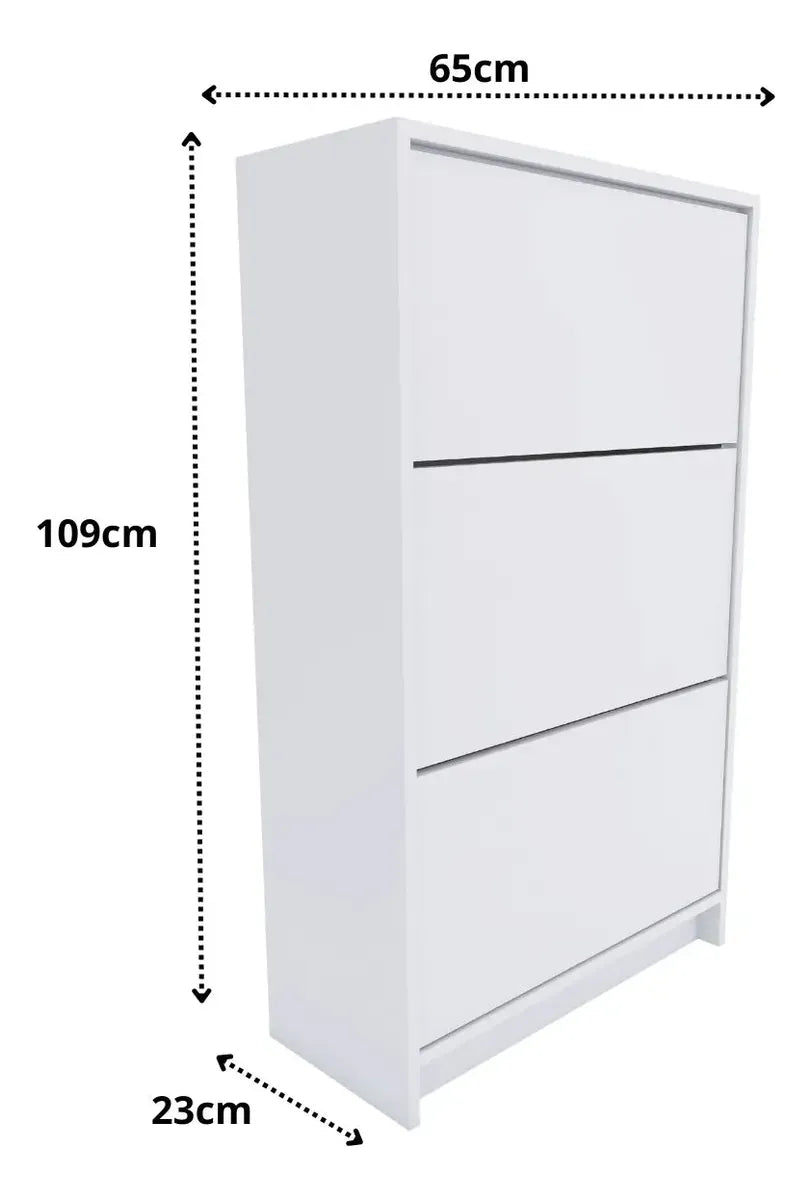 Sapateira 3 Portas Basculantes Compacta 65cm 