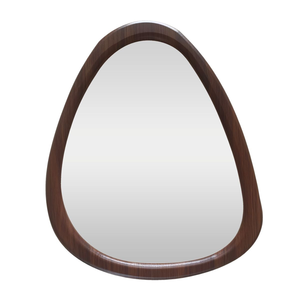 Espelho Formato Orgânico  Moldura Madeira Escura 50 cm