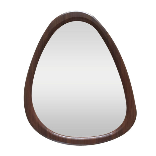 Espelho Formato Orgânico  Moldura Madeira Escura 50 cm