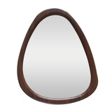 Espelho Formato Orgânico Laradore Moldura Madeira Escura 50 cm