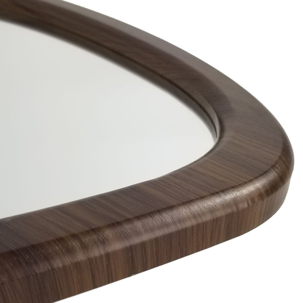 Espelho Formato Orgânico Moldura Madeira Escura 50 cm