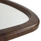 Espelho Formato Orgânico Moldura Madeira Escura 50 cm