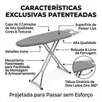 Tábua de Passar Roupas 360° Giratória Face Dupla 8 Níveis de Altura