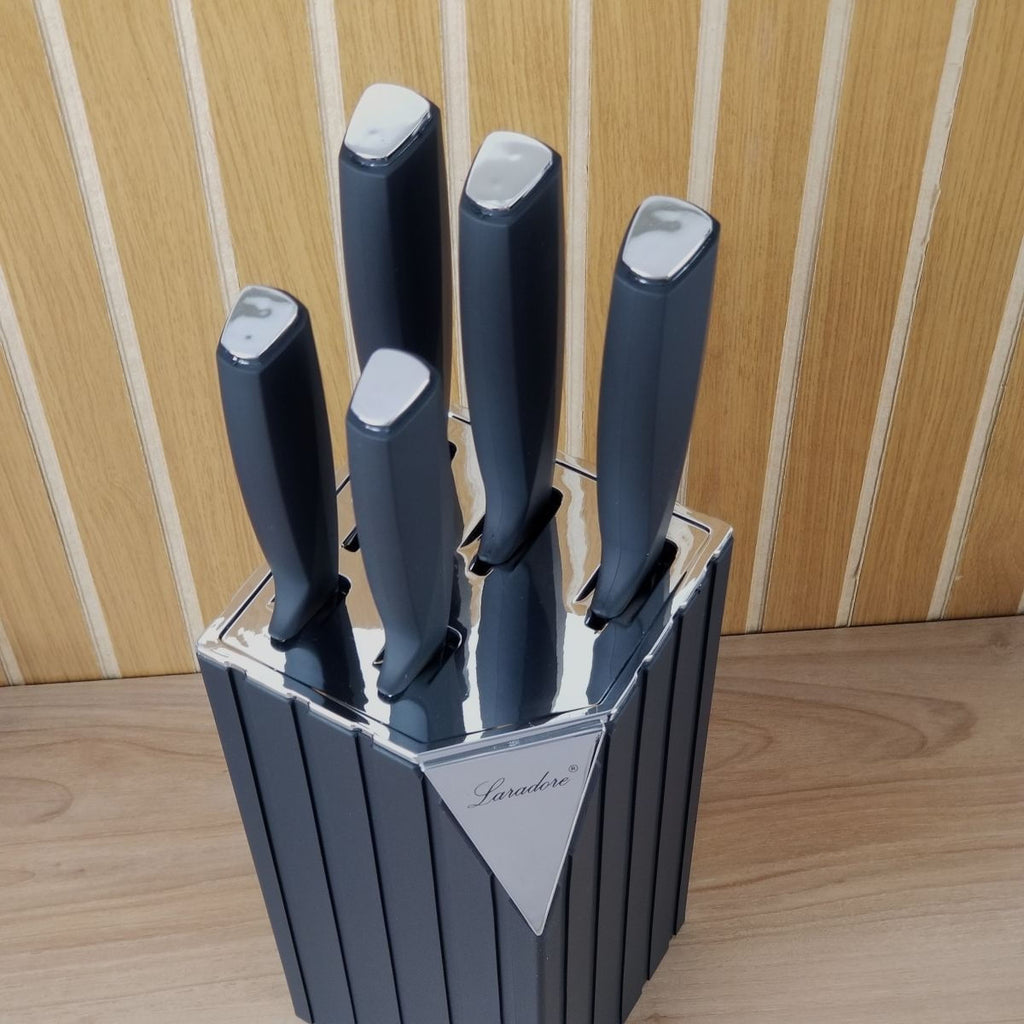 Kit 5 Facas Profissionais de Cozinha com Suporte 