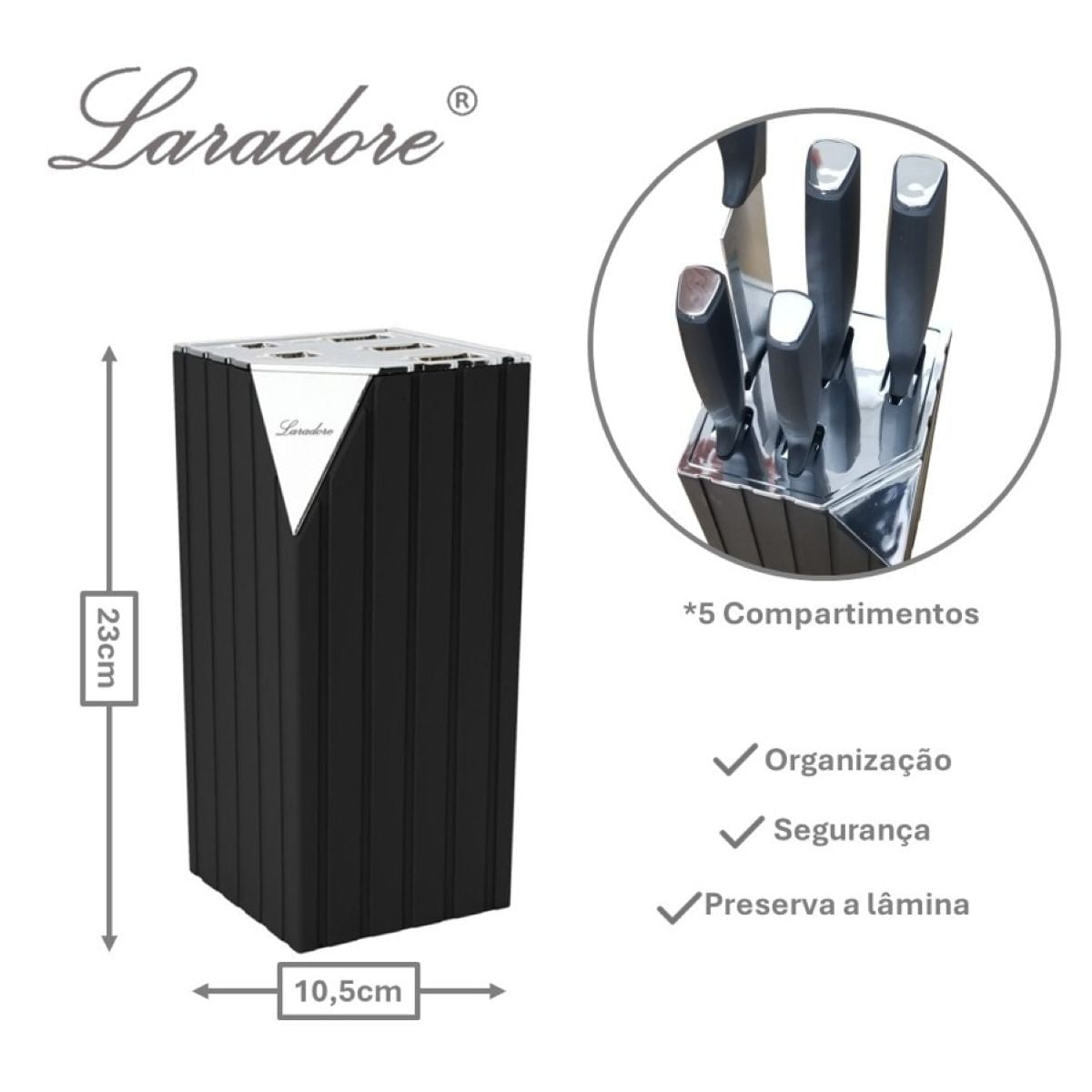 Kit 5 Facas Profissionais de Cozinha com Suporte 