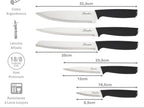 Kit 5 Facas Profissionais de Cozinha com Suporte 