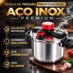 Kit Panelas de Pressão TurboAço Inoxidável Marmor Decor