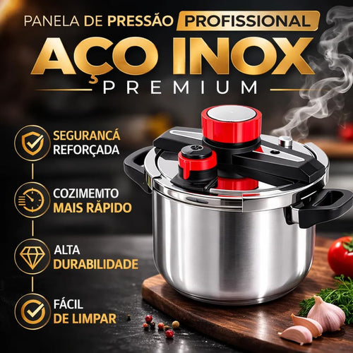 Kit Panelas de Pressão TurboAço Inoxidável Marmor Decor